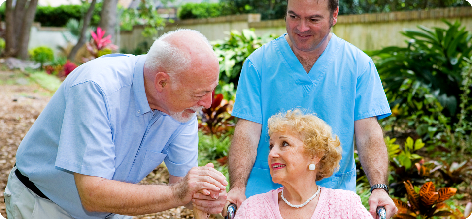 Husband and Wife with heir caregiver